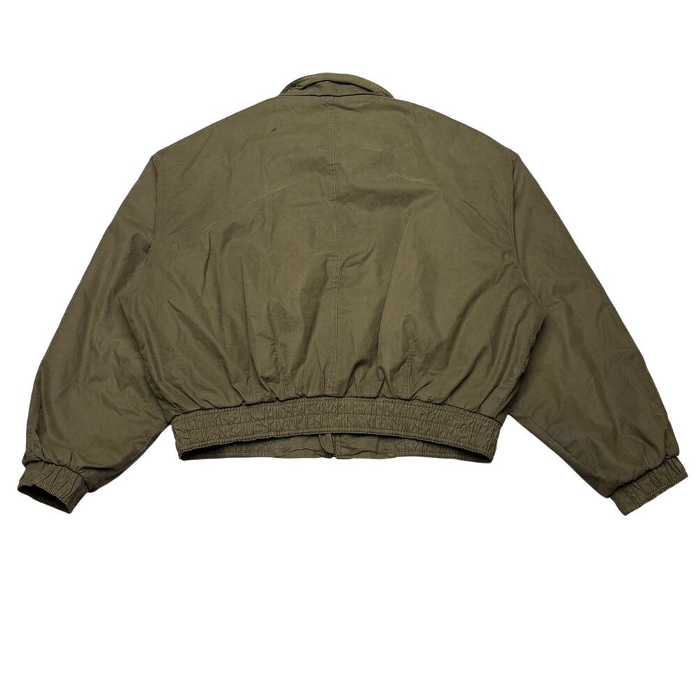 Vintage Gap Harrington Bomber Jacket Leather Collar XL Y2K Flannel Quilt Lined - Picture 3 of 14